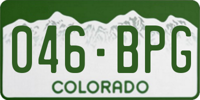 CO license plate 046BPG