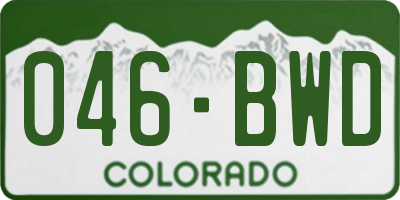 CO license plate 046BWD