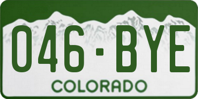 CO license plate 046BYE