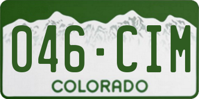 CO license plate 046CIM
