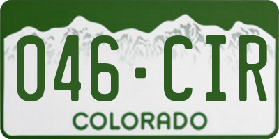 CO license plate 046CIR