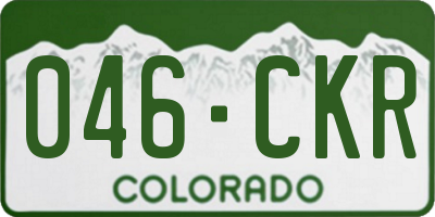 CO license plate 046CKR