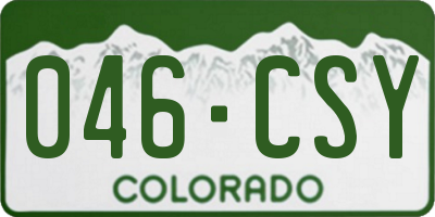 CO license plate 046CSY