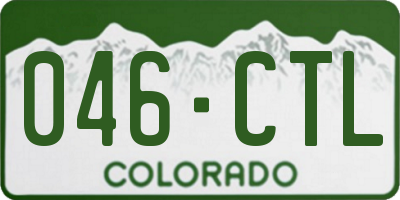 CO license plate 046CTL