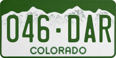 CO license plate 046DAR