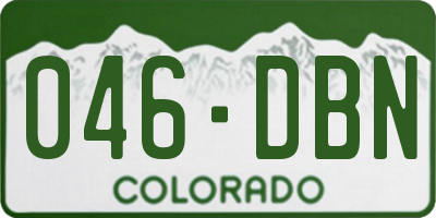 CO license plate 046DBN