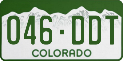 CO license plate 046DDT