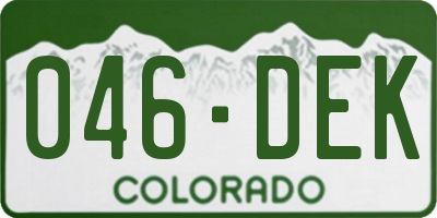 CO license plate 046DEK