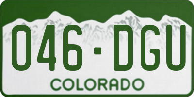CO license plate 046DGU