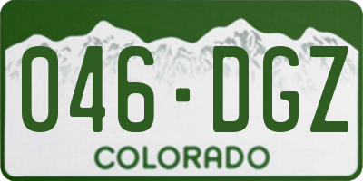 CO license plate 046DGZ