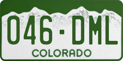 CO license plate 046DML