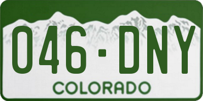CO license plate 046DNY