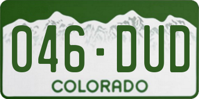 CO license plate 046DUD