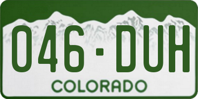 CO license plate 046DUH