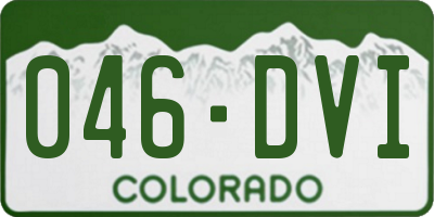 CO license plate 046DVI