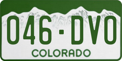 CO license plate 046DVO