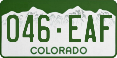 CO license plate 046EAF