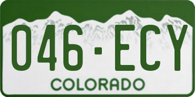 CO license plate 046ECY