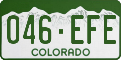 CO license plate 046EFE