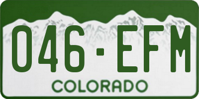 CO license plate 046EFM