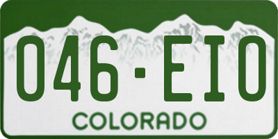 CO license plate 046EIO