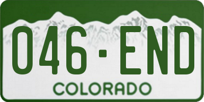 CO license plate 046END