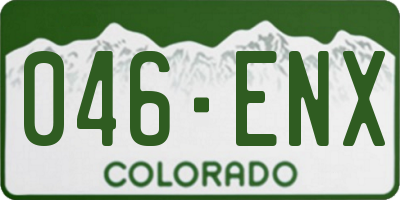 CO license plate 046ENX