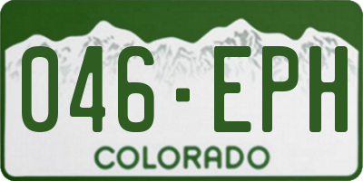 CO license plate 046EPH
