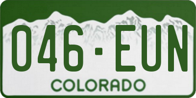 CO license plate 046EUN