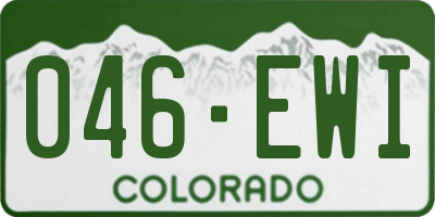 CO license plate 046EWI