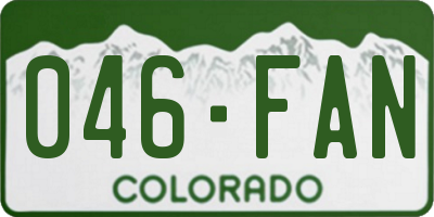 CO license plate 046FAN