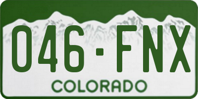 CO license plate 046FNX