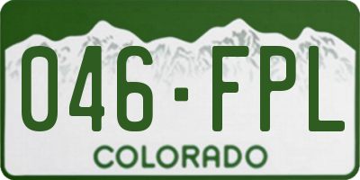 CO license plate 046FPL