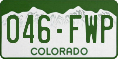 CO license plate 046FWP