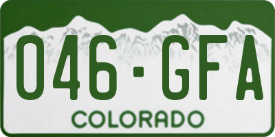 CO license plate 046GFA