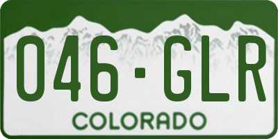 CO license plate 046GLR