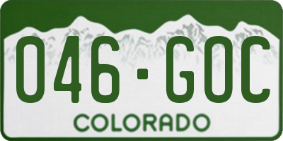 CO license plate 046GOC