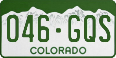 CO license plate 046GQS