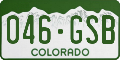 CO license plate 046GSB