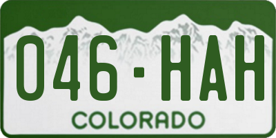CO license plate 046HAH