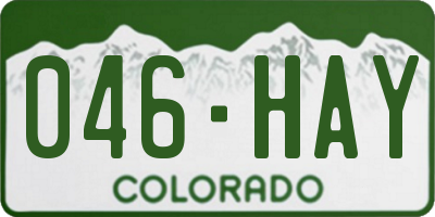 CO license plate 046HAY