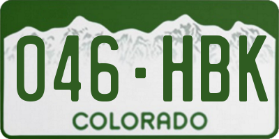 CO license plate 046HBK