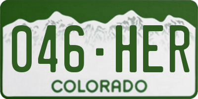 CO license plate 046HER