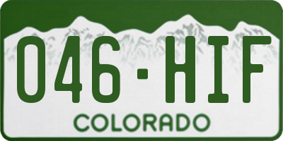 CO license plate 046HIF