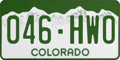 CO license plate 046HWO