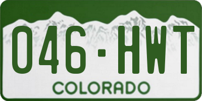CO license plate 046HWT