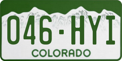 CO license plate 046HYI
