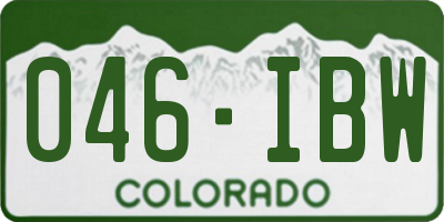 CO license plate 046IBW