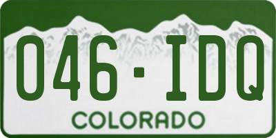 CO license plate 046IDQ