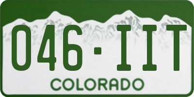 CO license plate 046IIT